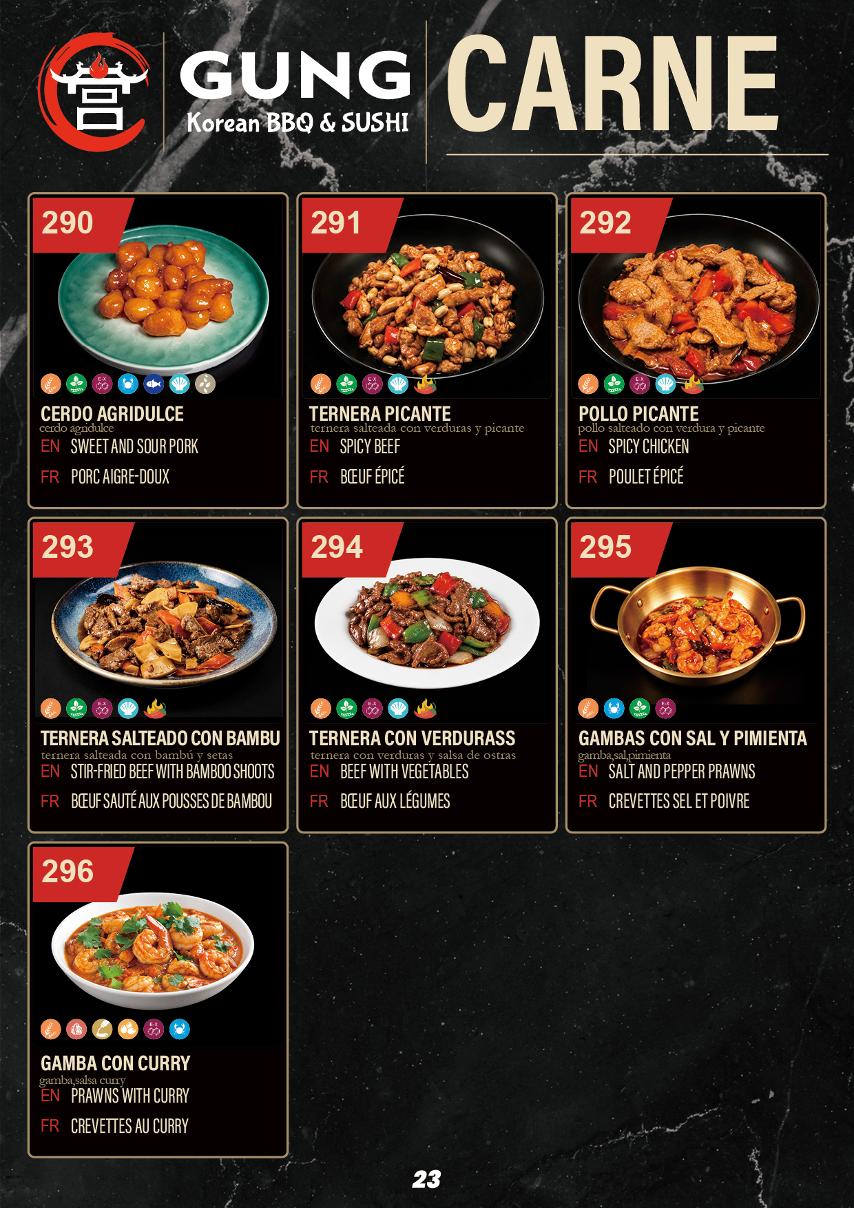menu